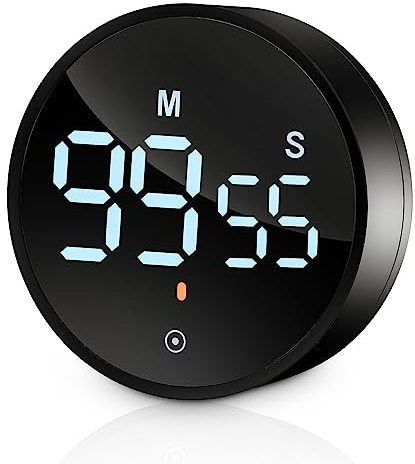 Digital Küchentimer Magnetischer Countdown-Timer für Kochen, Training, Backen, Studium, einfach für Kinder und Senioren, schwarz