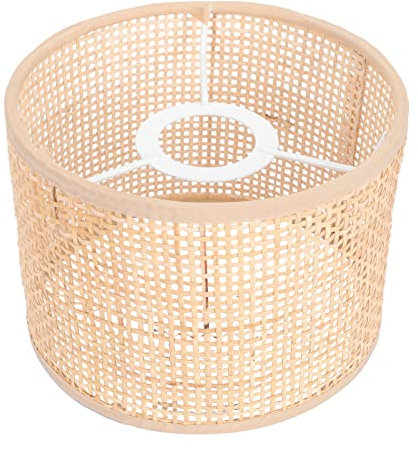 Yardwe Pantalla De Lámpara De Ratán Tejida a Mano 6.29X6.29X4.72 Pulgadas Cubierta De Lámpara Colgante Para Decoración De Interiores Sala Y Dormitorio Suaviza La Luz