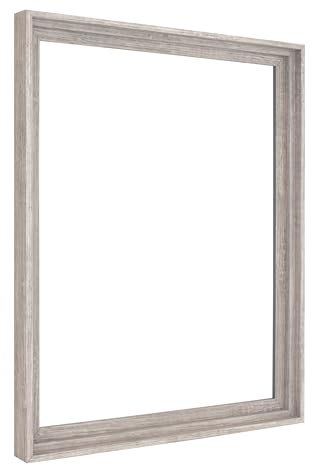 MCS Canvas Float Frames 16x20 Frame, Gray Woodgrain Finish Frame for Finished Canvases, Vertical & Horizontal Wall Hanging Large with Adhesive for Canvas Paintings (1-Pack)