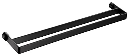 Towel Ring, Towel Rail for Bathroom, Wall Mount Towel Bar Double Rod Towel Rail,Stainless Steel Towel Bar Rails for Bathroom Hardware and Kitchen,50cm-70cm Polished Black Finish(SZ:60cm) ( Color : Mul
