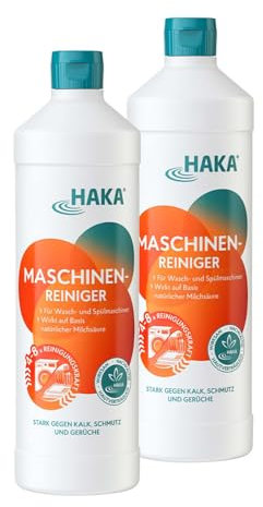 HAKA Maschinenreiniger für Geschirrspüler, 2 x 1 l, Waschmaschine gegen Kalk, Schmutz, Gerüche