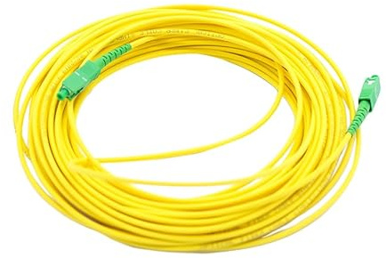 Glowster Cable Fibra Óptica Universal Amarillo - SC/APC a SC/APC monomodo simplex 9/125, Compatible con Orange, Movistar, Vodafone, Jazztel y todos los demás. 1 metros