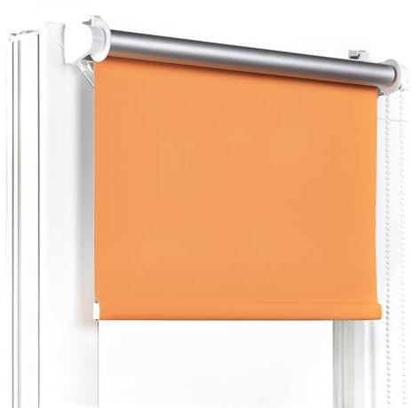 Fenster DEKOR - Rollos Für Fenster Ohne Bohren Orange - Verdunkelungsrollo B30 x H150 cm - Klemmrollo Verdunkelung - Fensterrollo Für Balkontüren - Verdunklungsrollo Leicht Zu Installieren