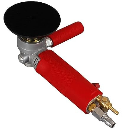 USKI Encerador pulidor tampón Pulidora neumática de 4 Pulgadas con alimentación de Agua, Herramienta de Amoladora Angular, lijadora de Aire, lijadora húmeda de Agua, 4300rpm