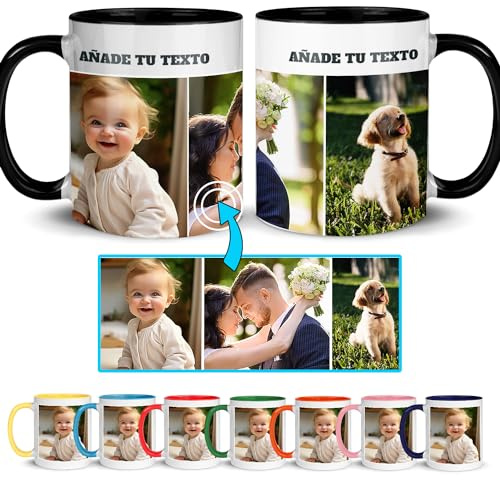 Anak Anak® Taza de cerámica personalizable con foto y texto – Regalo emocional original para hombres y mujeres – taza personalizada con foto, taza personalizada con texto