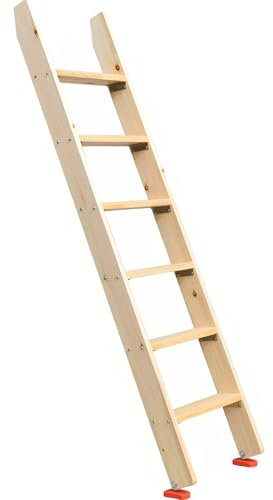 Holzleiter 5 Stufen, Ersatzleiter für Etagenbettleitern, Etagenbettleitern Aus Massivholz für Schlafsäle, Schlafzimmer, Apartments, Hotels(Medium)