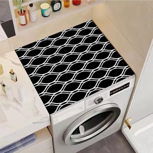 Highdi Housse de Protection pour Machine à Laver Top, Coussin de Machine à Laver Antidérapant Housse de Machine à Laver pour Machine à Laver Ou Sèche-Linge (50 * 50cm,Noir)