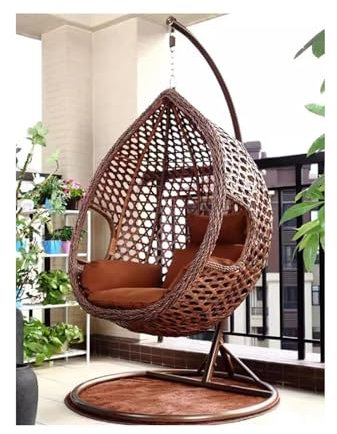 CYairong-22 Rattan Hängesessel Hängender Korb Rattan Stuhl Wiege Hängematte Balkon Schaukel Schaukelstuhl Indoor Hängender Korb Stuhl Hängender Rattan-Stuhl