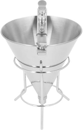 Confectionery Funnel with Stand, Stainless Steel Batter Dispenser Funnel, Cake Funnel for Home, Commercial, Cake Decorating Tool for Pancakes, Cupcakes, Octopus Balls
