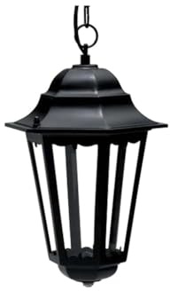 Monkey Ladder Farol de aluminio negro con cadena, ideal para iluminación exterior, jardín y decoración de espacios al aire libre.