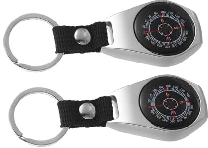 BESPORTBLE 2stücke Schlüsselring Kompass Aus Tragbarer Kompass Für Wandern Camping Und Outdoor-aktivitäten Präzise Navigation Und Robustes Design