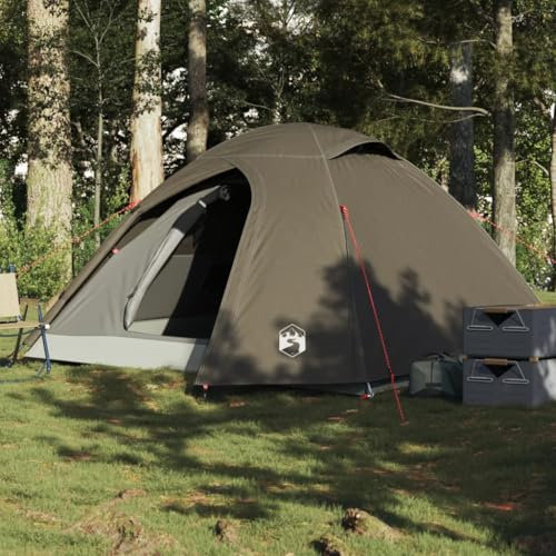 Xichuzi Kuppel-Campingzelt 3 Personen Braun Wasserdicht, Caming Zelt, Camping Tents, Camping-Zelt - 4009616