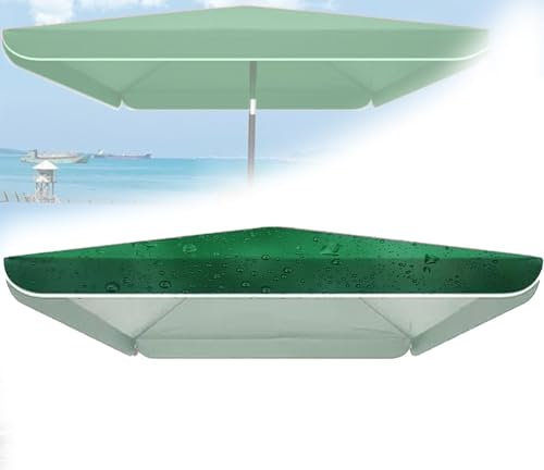 Abdeckung für Gartenschirm mit 4 Rippen, rechteckig, lichtbeständig, UV-beständig, 2,8 x 2,2 m, Grün