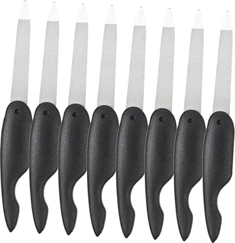 EXQUIMEUBLE Kleine Nagelfeile 8 Stück Klappnagelfeile Nagelfeilen aus Metall und Abs mit Doppelseitigem Polieren für Maniküre und Nageldesign Unterwegs