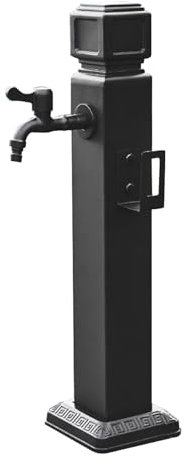 Columna de agua de acero inoxidable para jardín, grifo anticongelante para exteriores, soporte independiente para manguera con grifo, columna decorativa para fuente, dispensador de agua para riego(Hei