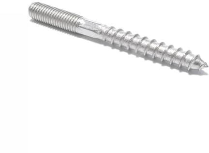 HKB Stockschrauben M 8 x 80 mm, Stahl verzinkt, 10 Stück | Doppelgewindeschrauben, Holzschrauben, Doppelseitige Dübelschrauben