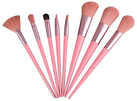 Set di 8 pennelli da trucco per cipria, ombretto, sfumatura, ciglia, sopracciglia, trucco cosmetico
