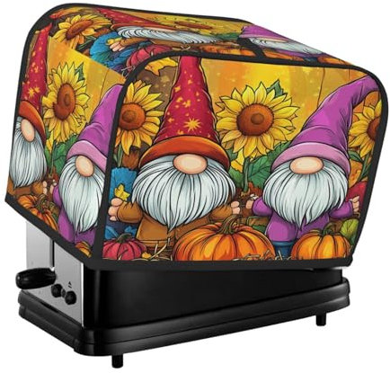 Mexpekil Copertura per tostapane con gnomi e girasole, impermeabile, per cucina, piccolo elettrodomestico, antipolvere, protezione per forno, regalo da donna