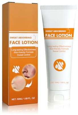 Crema facial antitranspirante, 50 ml loción facial absorbente del sudor antitranspirante para la cara loción antisudor para la frente y el cuero cabelludo, crema antisudor para la cara para hombres y