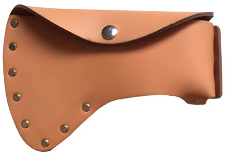 Kronabelle 7.9 X 5.5 Inches Leather Hatchet Head Cover, Heavy-Duty Cowhide Sheath with Metal Rivets and Snap Button Closure for Outdoor Activities