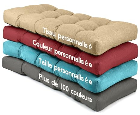 cosi-coussin Bankauflage Outdoor, für Fensterbank, Garten und Terrasse | wasserfeste und rutschfeste Sitzkissen Outdoor, Bierbankauflagen, Sitzauflage für Bank Indoor, ividuelle Größen und Farben