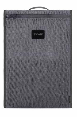 TACWRK x Tasmanian Tiger Laundry Mesh Bag – Taktischer Wäschesack aus Mesh-Gewebe 55×35 cm – Wäschebeutel für Einsatz, Outdoor & Reise – Atmungsaktiv; Grau