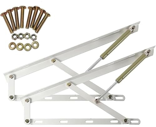 Heavy Duty Gas Spring Hinge Kit 2Pcs, Bed Box Lift Mechanism, Sofa Folding Support, Tatami Hydraulic Rod, Furniture Lift System(White,1000mm)