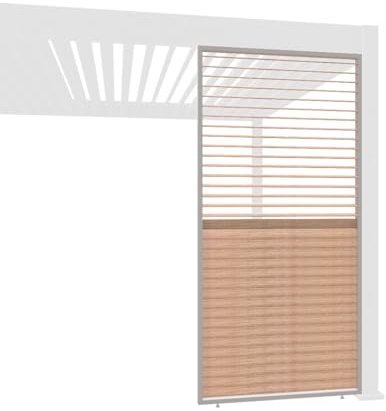 Weide Horizontale Lamellenwand mit verstellbaren Lamellen Paneel Zubehör für Weide Pergola | Holzoptik | Aluminium | Sand | 3 Breiten | Flexibler Sichtschutz und optimale Luftzirkulation - 93 cm