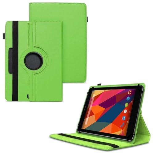 World biz 10 inch Tablet Case - Universal Stand Case Folio Cover Leather 360° Rotating Case Fits for Samsung Tab A7/A8, Tab A9 plus 11,iPad 9.7/10.2,iPad 10.9, Lenovo Tab M10, Fire HD 10 (Green)