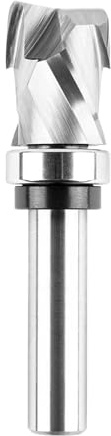 Drehbank Zubehör 1 Stück Fräser, zweischneidig, bündig, Holzfräser, Auf- und Abwärtsfräser mit Kugellager, 1/4- 1/2-Schaft, Spiral-Schaftfräser(WTBUD2F-D1-2-H1-4)