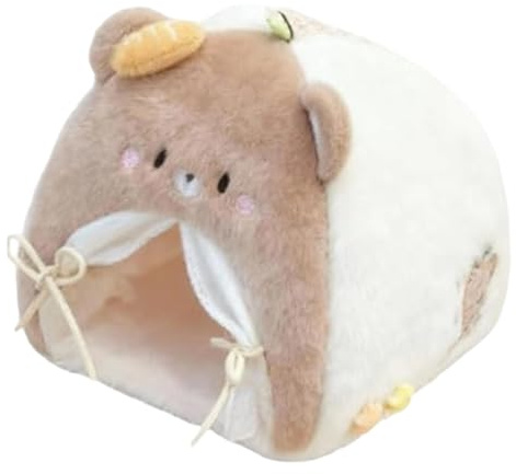 Puppenbett – 10 x 10 x 20 cm Zubehör für Puppen | Spielzeug für Puppenwiege aus Holz | Mini-Plüschtierbett | Schreibtischdekoration im Innenbereich | Geschenk für Rollenspiele | Adapt