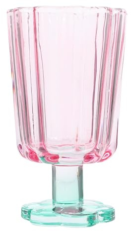 DIYEAH Bicchieri da Bere Vintage in Vetro Morbido, Calici da Vino Rosso Decorativi Design Tulipano per Serate Estive e Banchetti