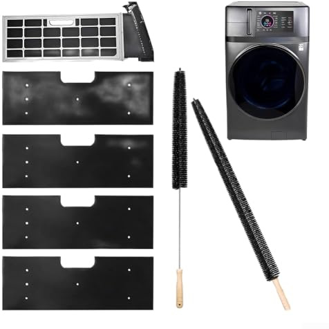 Feeshoppher Set combinato WH01X35719 per lavatrice e asciugatrice, confezione da 4 pezzi, con spazzole per la pulizia per la rimozione di pelucchi e detriti, migliora le prestazioni del flusso d'aria