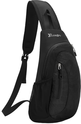 Casual Sling Bag for Hiking & Daily Use – Lightweight & Waterproof Secure Small Rucksack, One Strap Shoulder Chest Bag for Men Women, Ideal for Travel Outdoor, Black