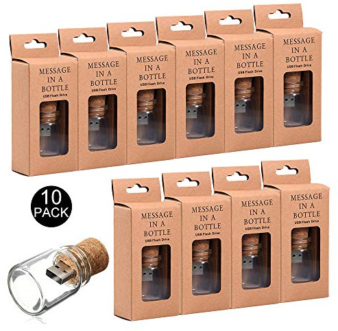 E.T. INSIDE 10 Piezas 16GB Memoria Flash USB 3.0 USB 16GB 3.0 Botella Pendrive Boda con Paquete Minorista