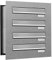 AL Briefkastensysteme 4er Briefkasten Mauerdurchwurf in V2A Edelstahl, 4 Fach DIN A4, wetterfeste Premium Briefkastenanlage Postkasten