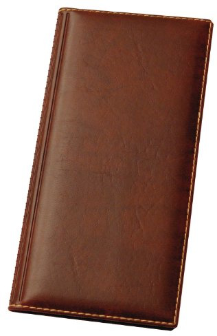Veloflex 5176760 Visitenkartenmappe für 96 Karten, 120x245mm, hochwertige Weichfolie, Leder-Optik, braun