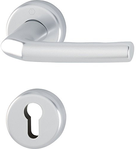 HOPPE 3067315 Drückergarnitur Birmingham mit Rosetten PZ (Profilzylinder), silber eloxiert