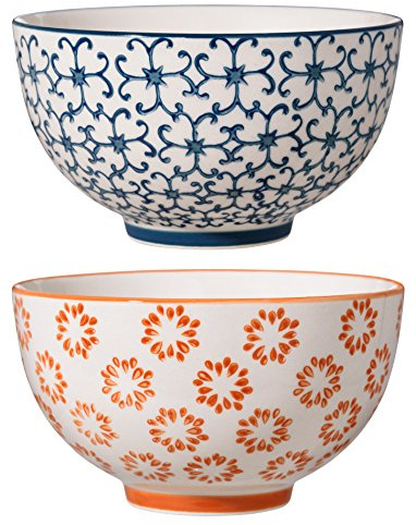 Bloomingville Schalen Kristina, orange saphirblau, Keramik, 2er Set