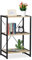 Relaxdays Standregal, Regal Industrial, niedriges Bücherregal mit 3 Fächern, HxBxT: 80 x 50 x 35 cm, PB/Metall, braun
