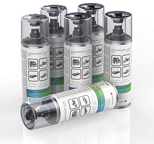 AUPROTEC Lackspray AUPROPAINT GLOSS schwarz glänzend Sprühlack Glanzlack Auto Lack Spray 6x 400ml