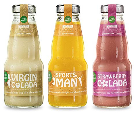 Cocktail Plant 3er Alkoholfrei Probierset - Virgin Colada + Strawberry Colada + Sportsman - Je 0,2l inkl. Pfand MEHRWEG