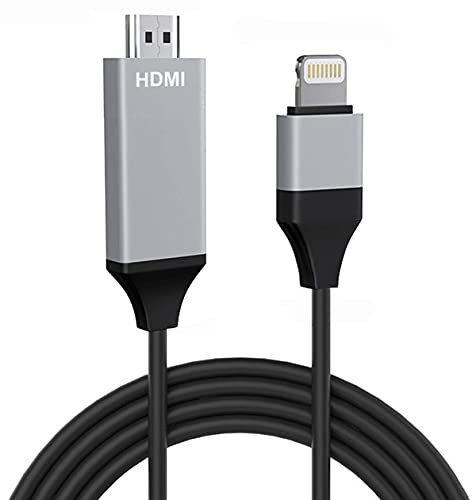 Wahbite Câble HDMI iPhone vers TV, certifié MFi Lightning vers HDMI pour iPhone/iPad/iPod sur TV/projecteur/moniteur, 2 m
