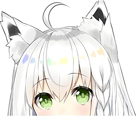 BLKUOPAR 13,9 cm (5,1 Zoll) Shirakami Fubuki Peeker Auto-Aufkleber Holololiv Vinyl Stoßstange Dekoration Abziehbilder Fenster Spähen Zubehör