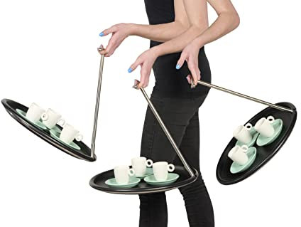 Balance Tray - Einhand Serviertablett, rutschfest und Elegant - Perfekt für Frühstück im Bett, Brunch und Hochzeitsgeschenke - Ideal für die einfache servieren von Speisen und Getränken