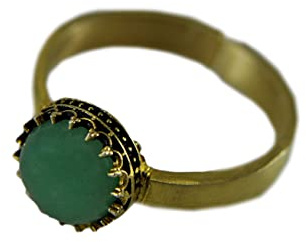 925 Silber Ring - 14k Vergoldet - Aventurin - Vintage Schmuck - Statement-Ring - Antik - Jugendstil Schmuck - Größenverstellbar - Geschenk für Mama - Geburtstagsgeschenk - Silberring - Schmuck-Geschenk