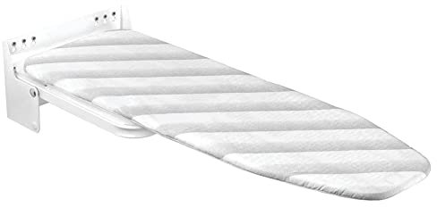 ZHOUHONG Tablas de Planchar Tabla de Planchar de Pared Plegable con Altura Regulable, Ideal para planchas de Vapor, Tabla de Planchar con herrajes - Blanca,Rotación de 180 Grados Giratoria