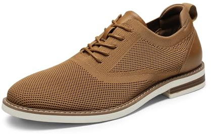 Bruno Marc Zapatos Cordones Vestir Hombre Verano | Tejido Transpirable, Plantilla Amortiguación, Suela EVA Ligera Tacón 1.8 cm, Versátil Jeans Trajes, Ideal Oficina Fiestas