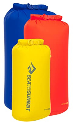 Sea to Summit Lightweight Dry Bag Set 8, 13, 20L Surf The Web, Sulphur, Spicy Orange, Surf The Web, Sulphur, Spicy Orange
