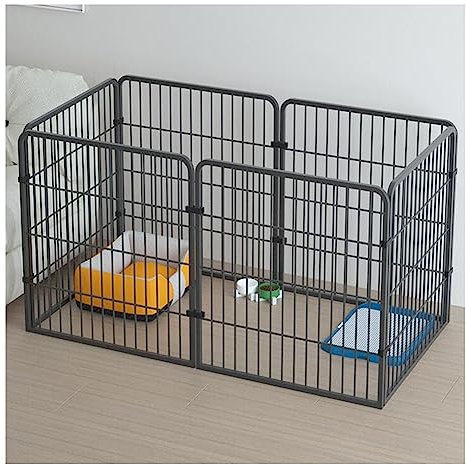 Hundeauslaufstall Laufgitter Für Hunde, Welpenlaufstall Für Mittelgroße Hunde Teleskopischer Hundelaufstall Indoor Outdoor Großer Hundezaun Hundeauslaufgehege Für Hof Garten Camping (Farbe : Schwarz